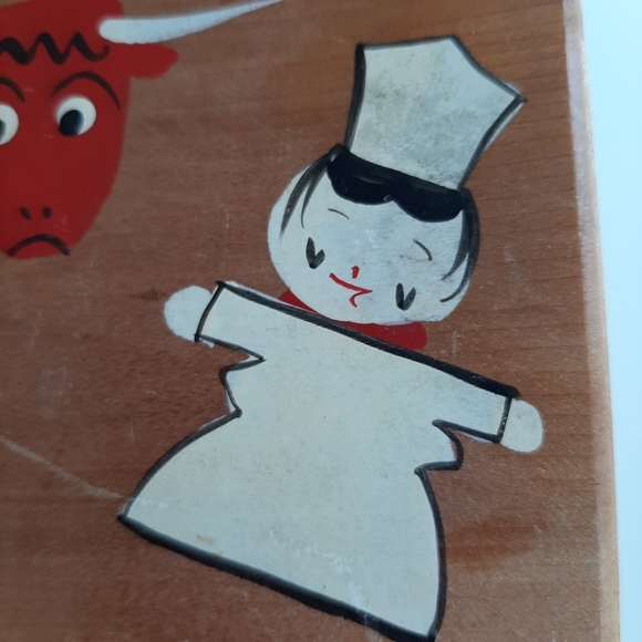 VINTAGE HAND PAINTED WOODEN RECIPE BOX - Picture 5 of 9